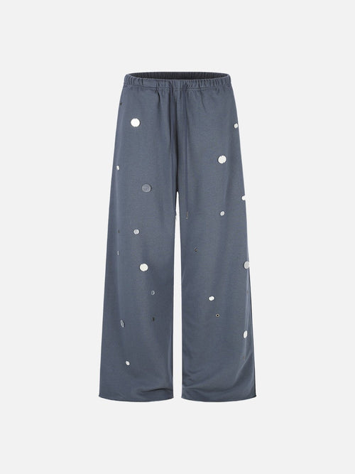 Distressed Dark Gray Baggy Pants - Mist Blue / S / 26"