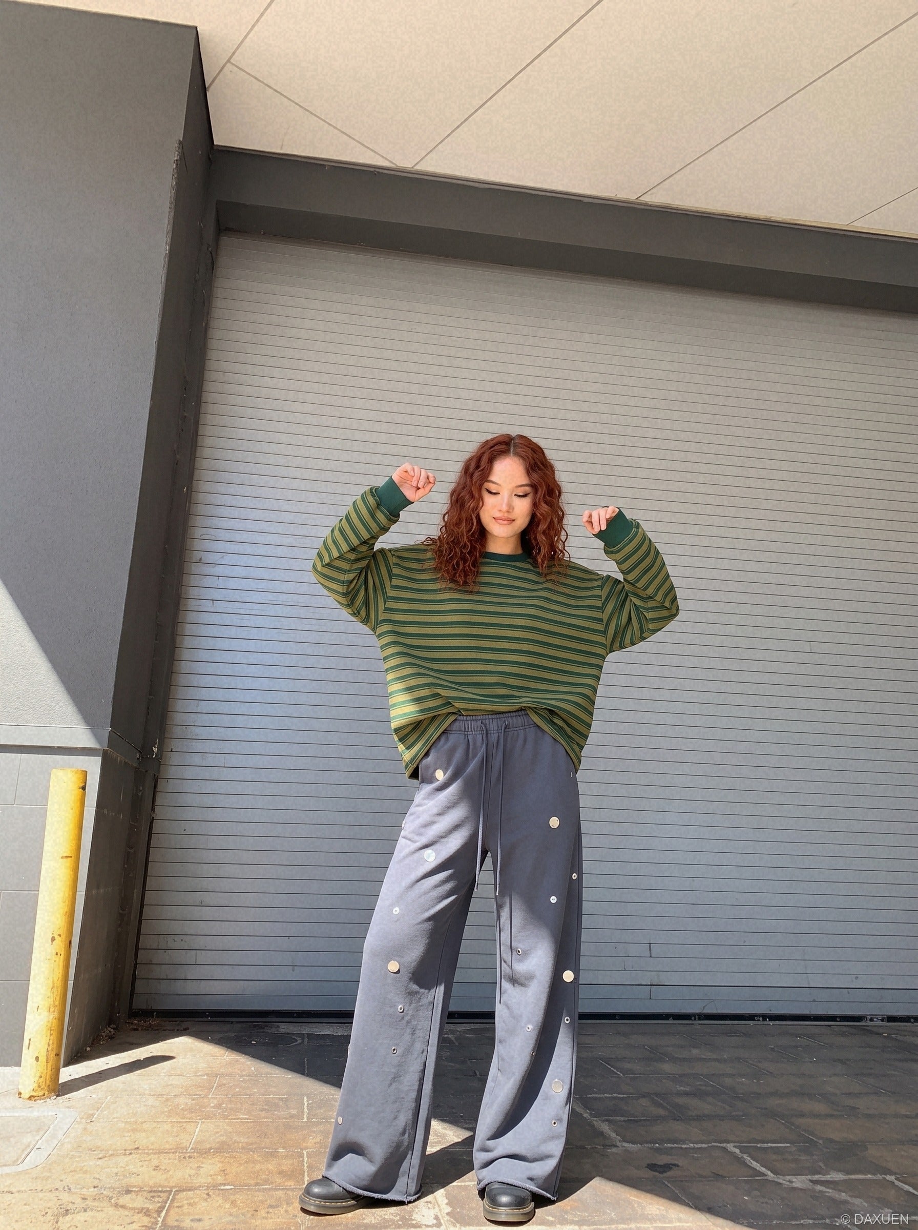 Distressed Dark Gray Baggy Pants