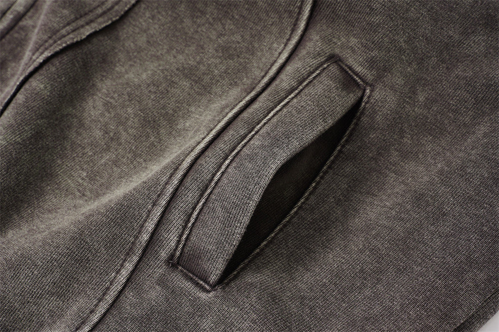 DAXUEN faded dark purple zip-up hoodie with ribbed panels