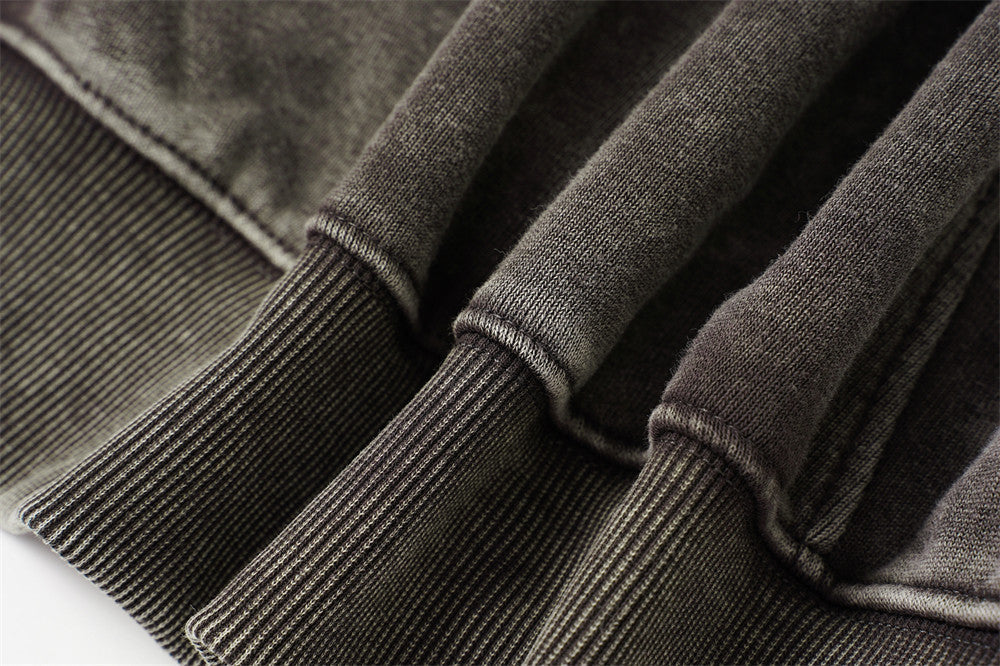 DAXUEN faded dark purple zip-up hoodie with ribbed panels
