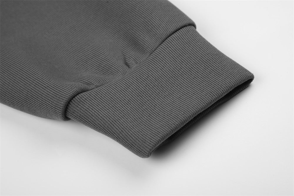 Distressed Dual-Figure Zip Hoodie