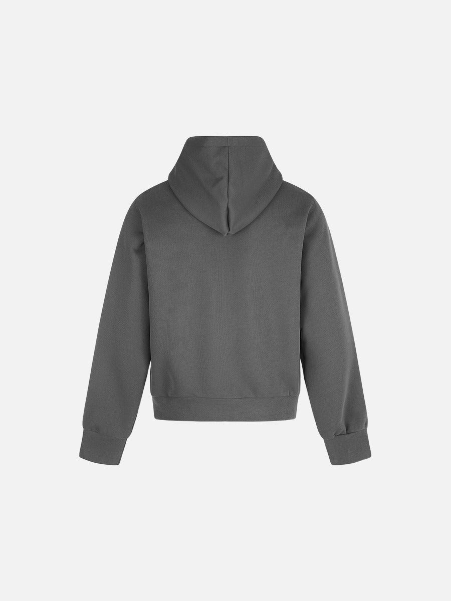 Distressed Dual-Figure Zip Hoodie
