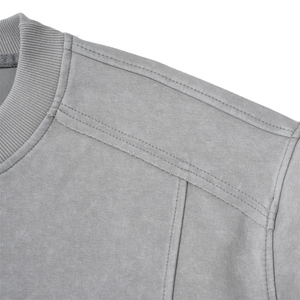 DAXUEN grey oversized faux-layered mock neck top