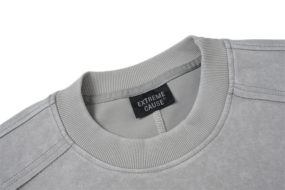 DAXUEN grey oversized faux-layered mock neck top