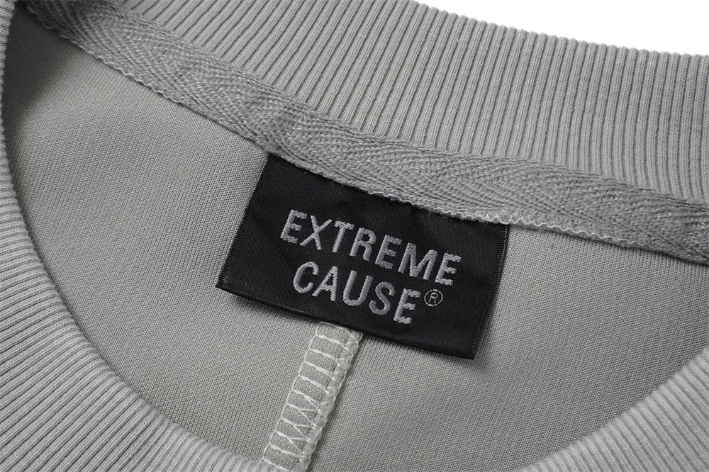 DAXUEN grey oversized faux-layered mock neck top