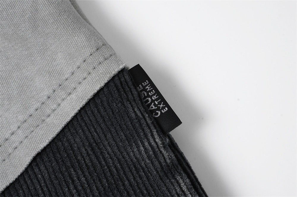 DAXUEN grey oversized faux-layered mock neck top