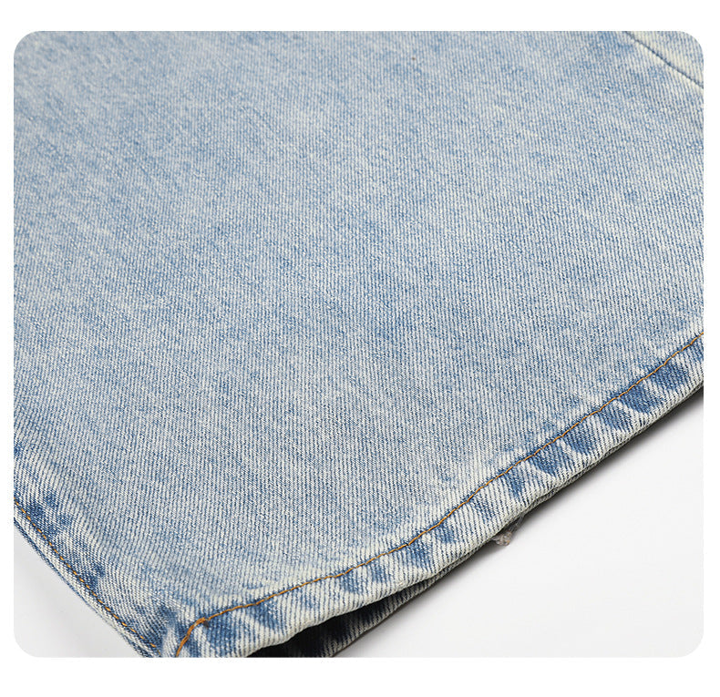 Distressed Gradient Wide-Leg Denim Jeans