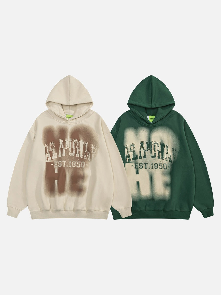 Distressed Graphic Front Hoodie Sweatshirt