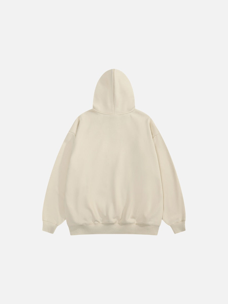 Distressed Graphic Front Hoodie Sweatshirt