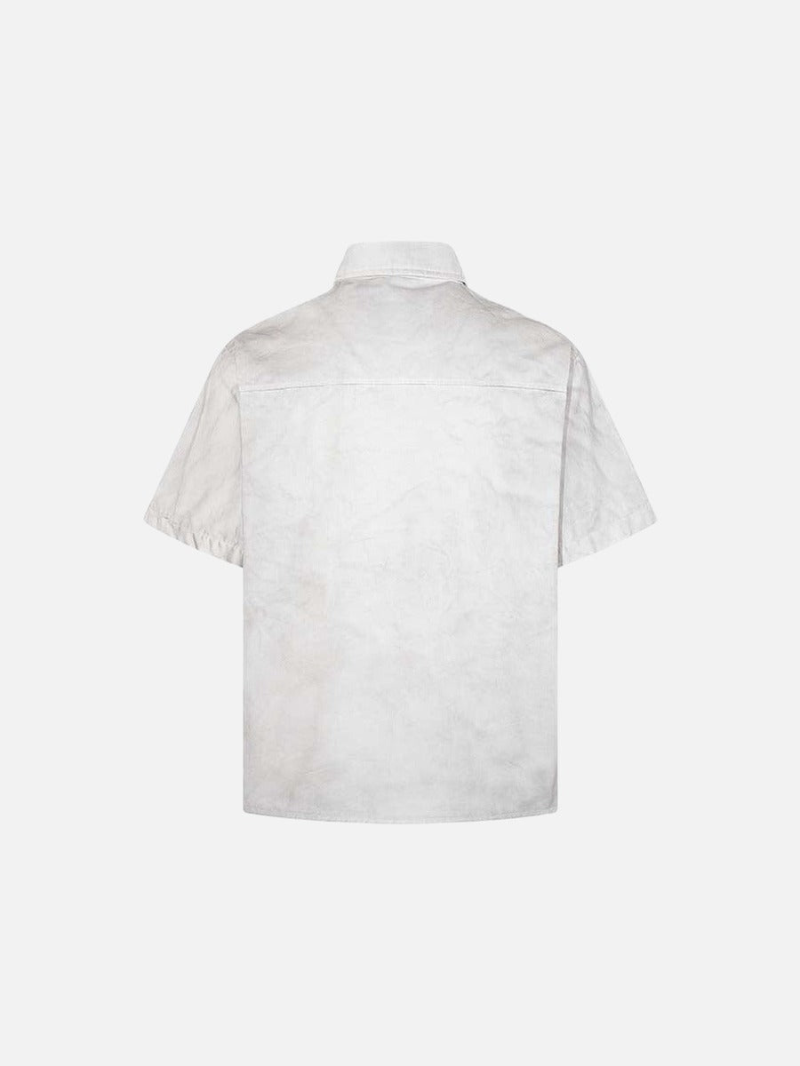 Chemise boutonnée à imprimé graphique grunge usé