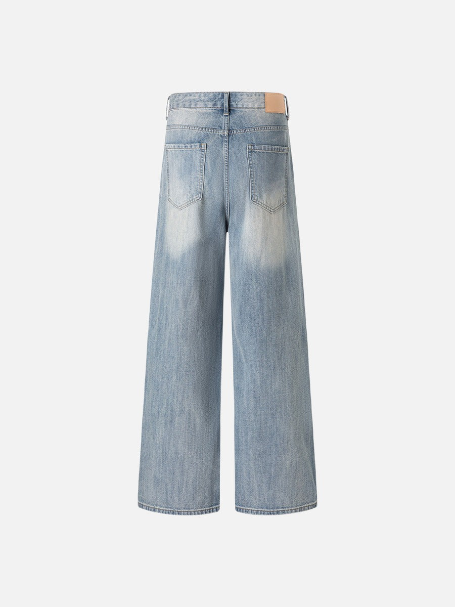 Distressed Light Blue Baggy Jeans
