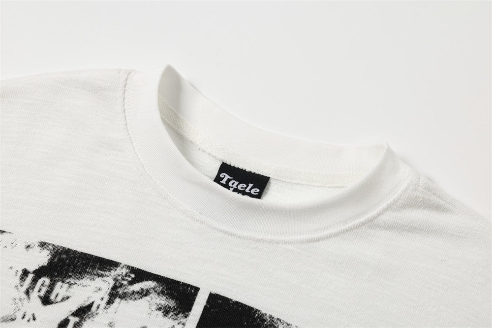 Distressed Multi-Panel Graphic Oversized Tee