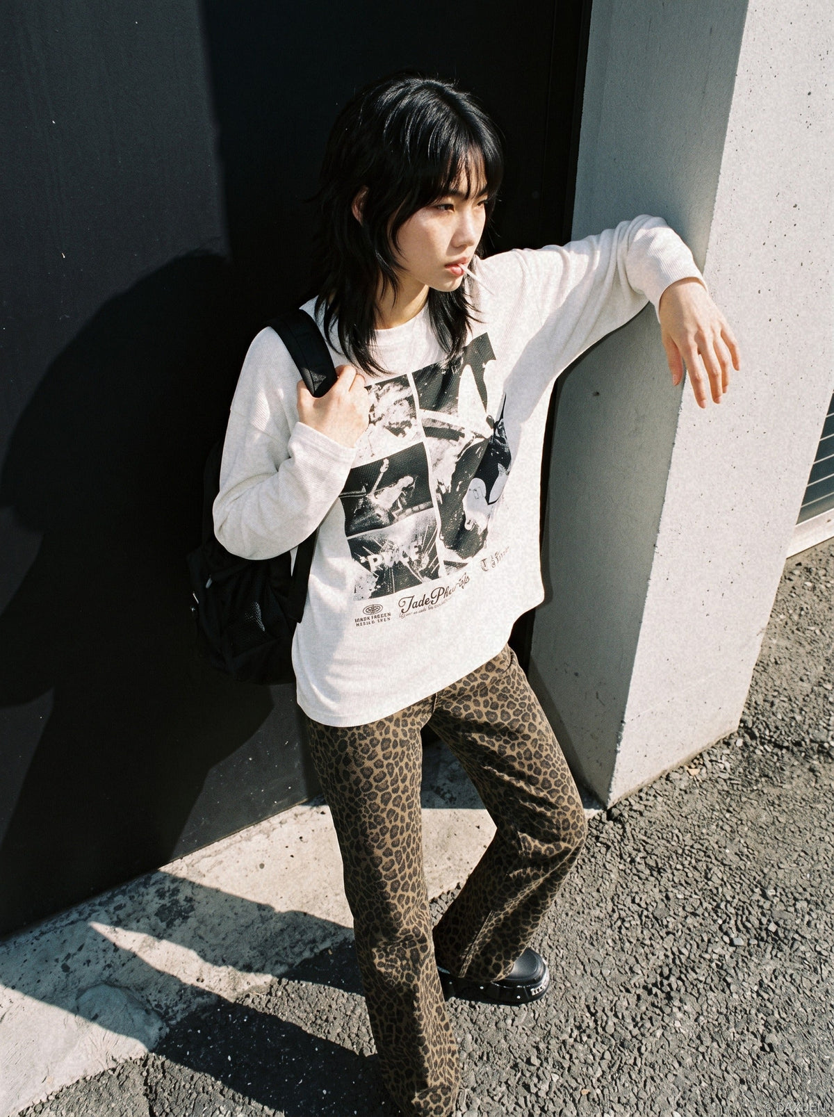 Distressed Multi-Panel Graphic Oversized Tee