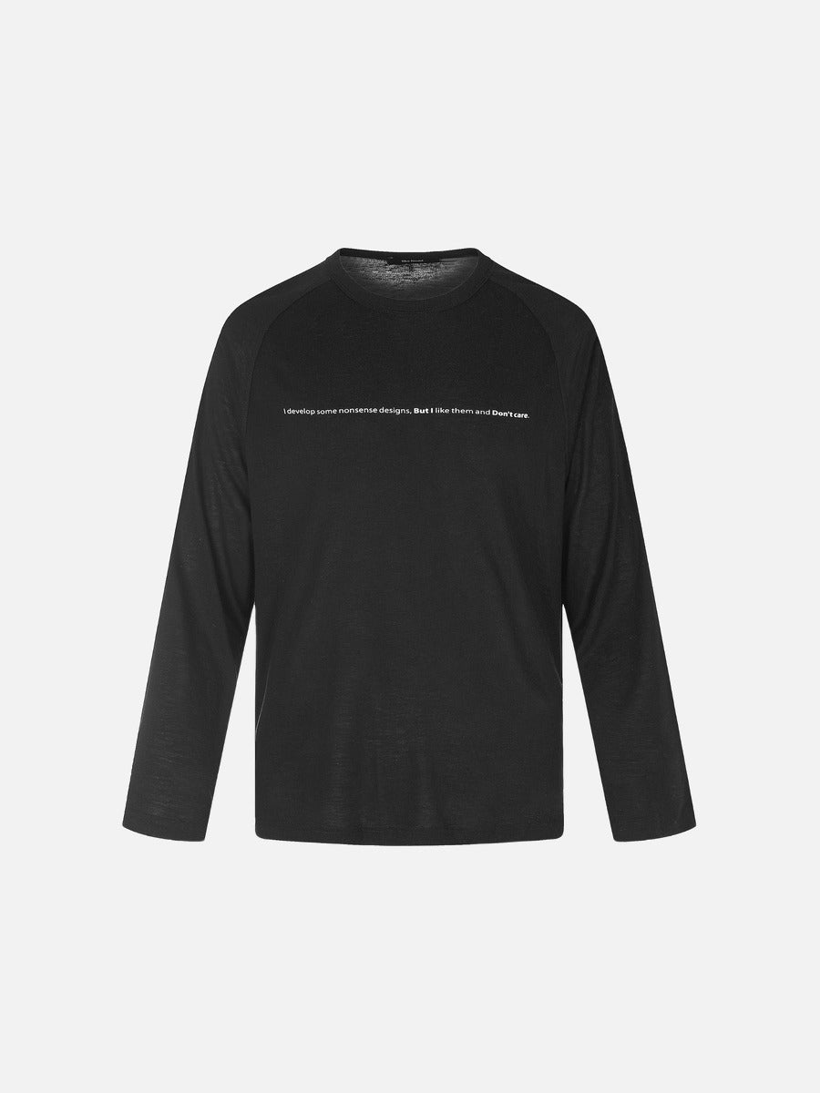 Distressed Musical Note Graphic Long Sleeve Top