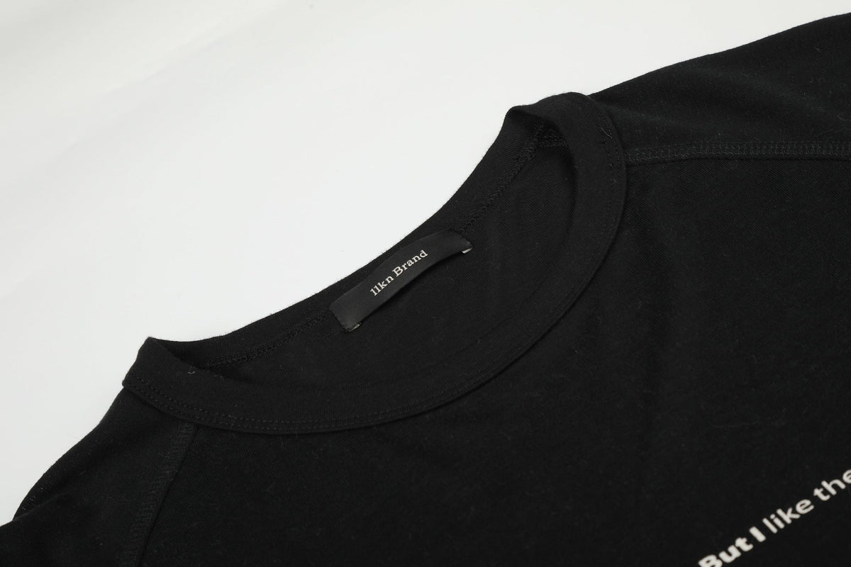 Distressed Musical Note Graphic Long Sleeve Top