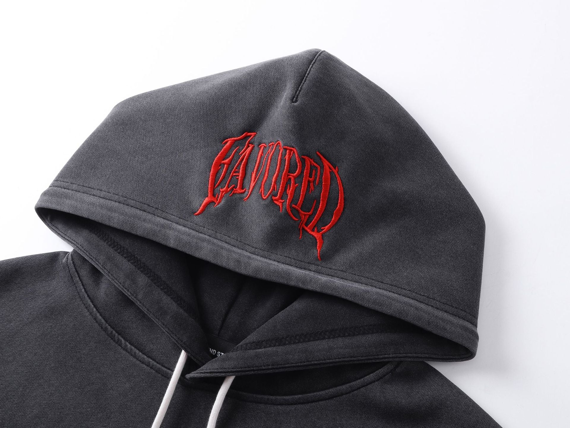 Distressed Number Graphic Layered Hoodie