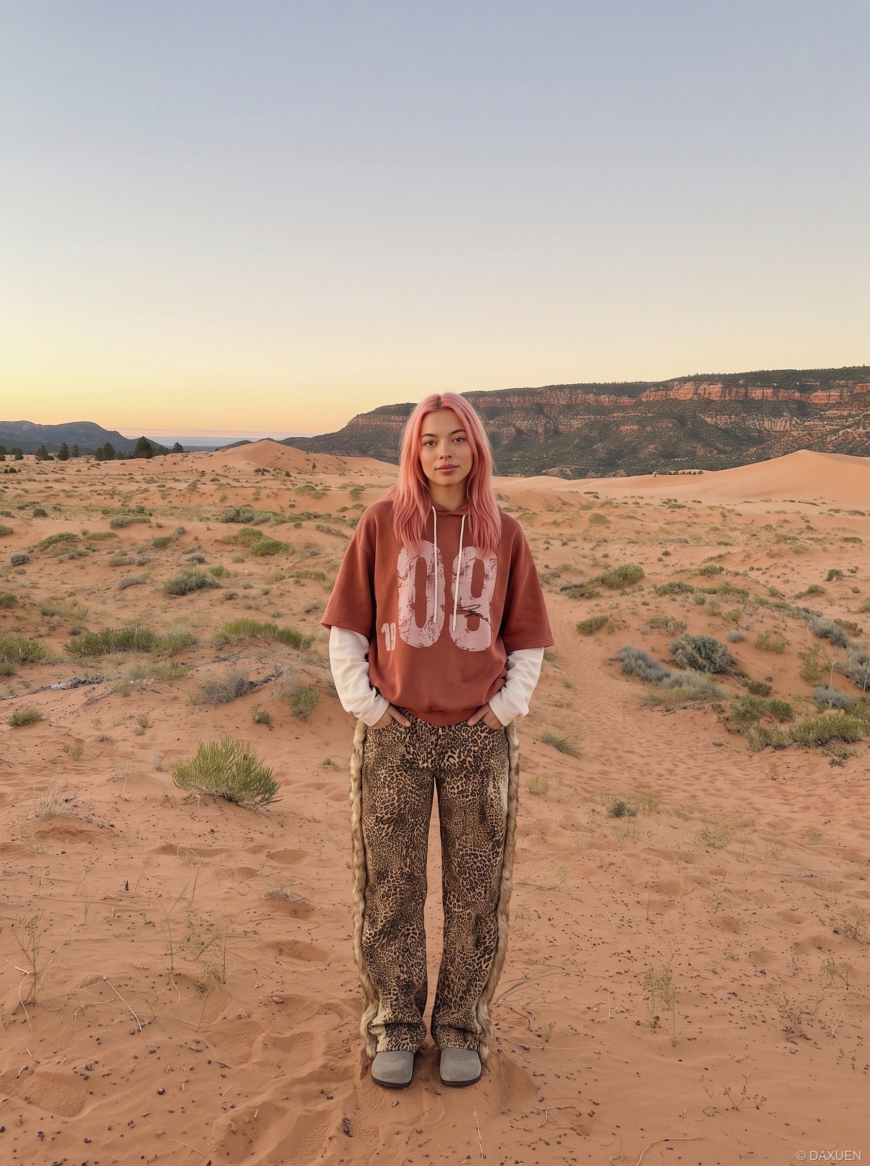Distressed Number Graphic Layered Hoodie