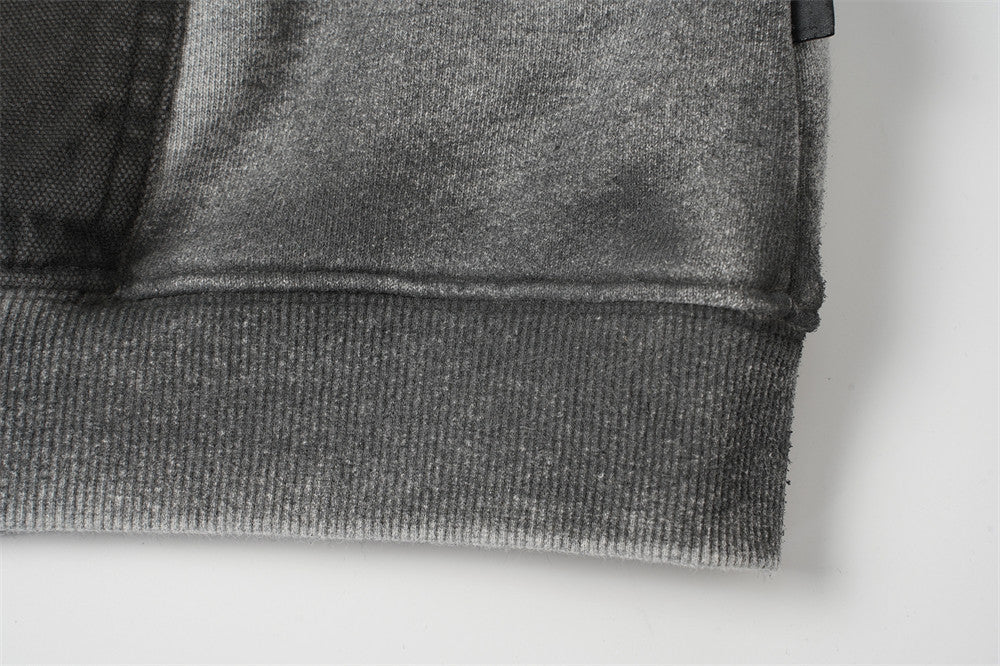 DAXUEN distressed oversized two-tone hoodie sweatshirt