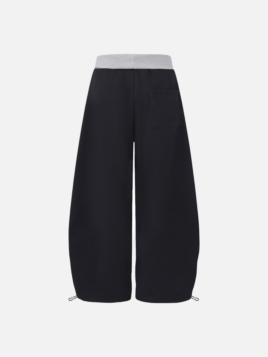 DAXUEN red wide-leg pants with distressed script graphic