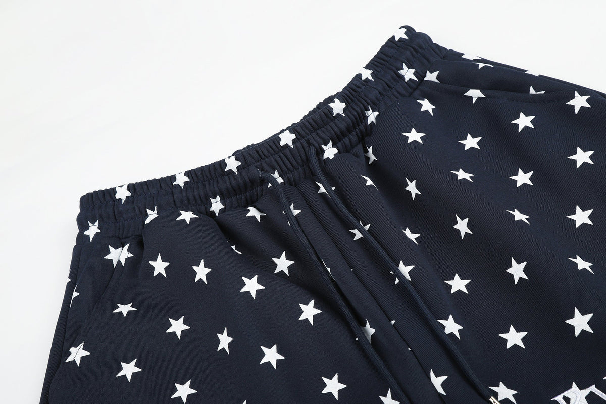 DAXUEN white and black star print wide-leg pants
