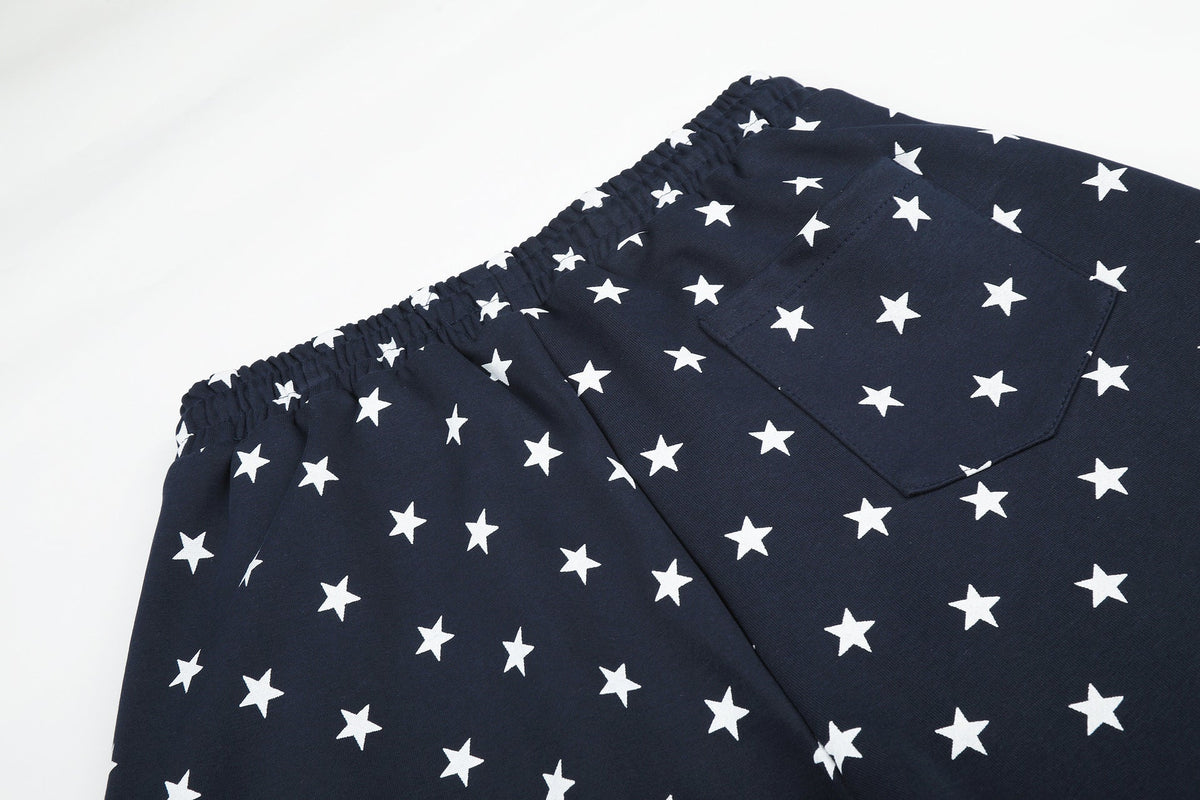 DAXUEN white and black star print wide-leg pants