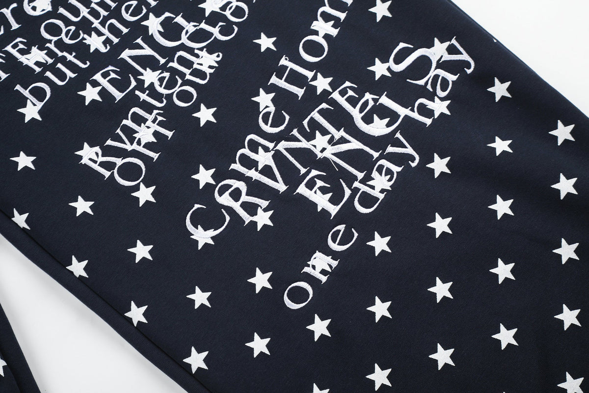 DAXUEN white and black star print wide-leg pants