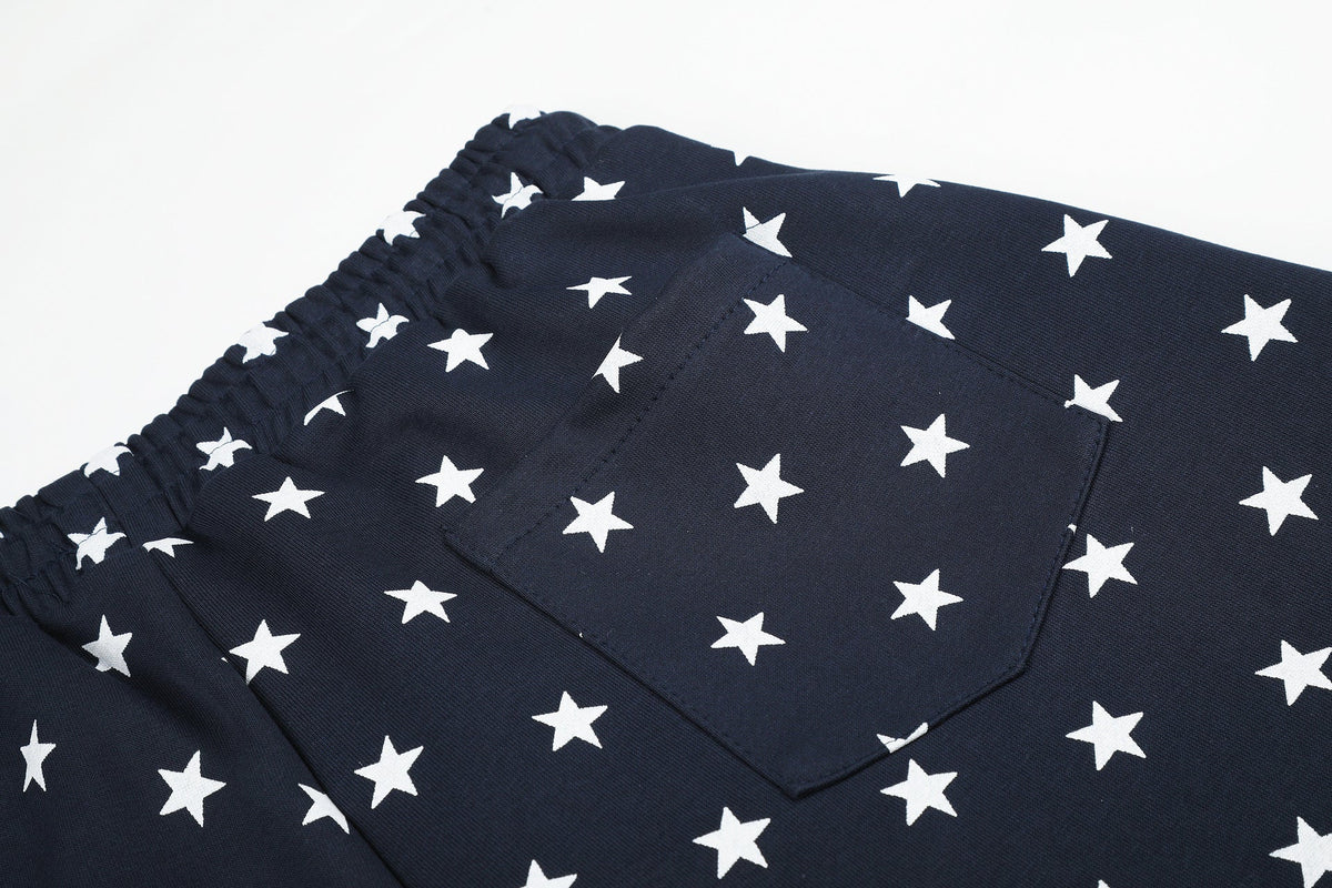 DAXUEN white and black star print wide-leg pants