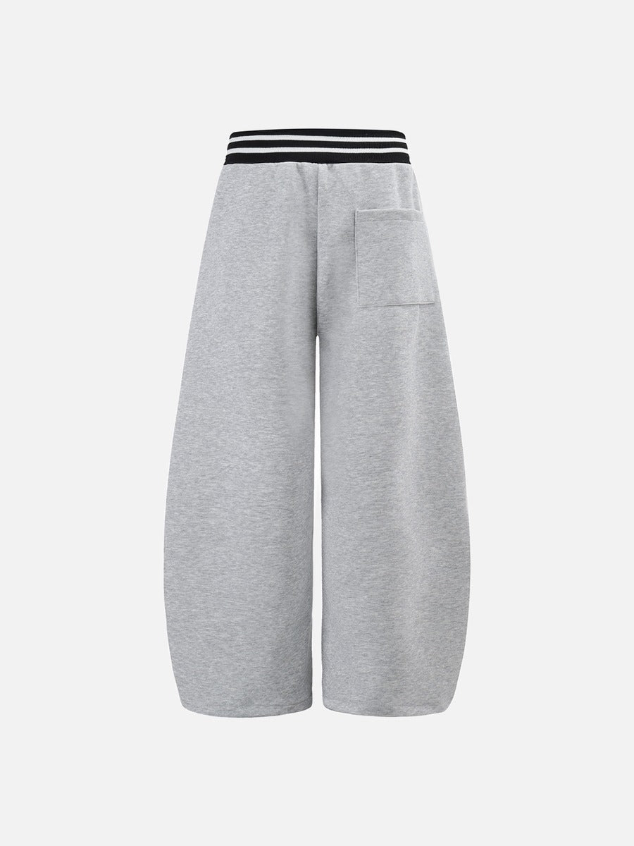 DAXUEN light grey oversized distressed vertical graphic sweatpants
