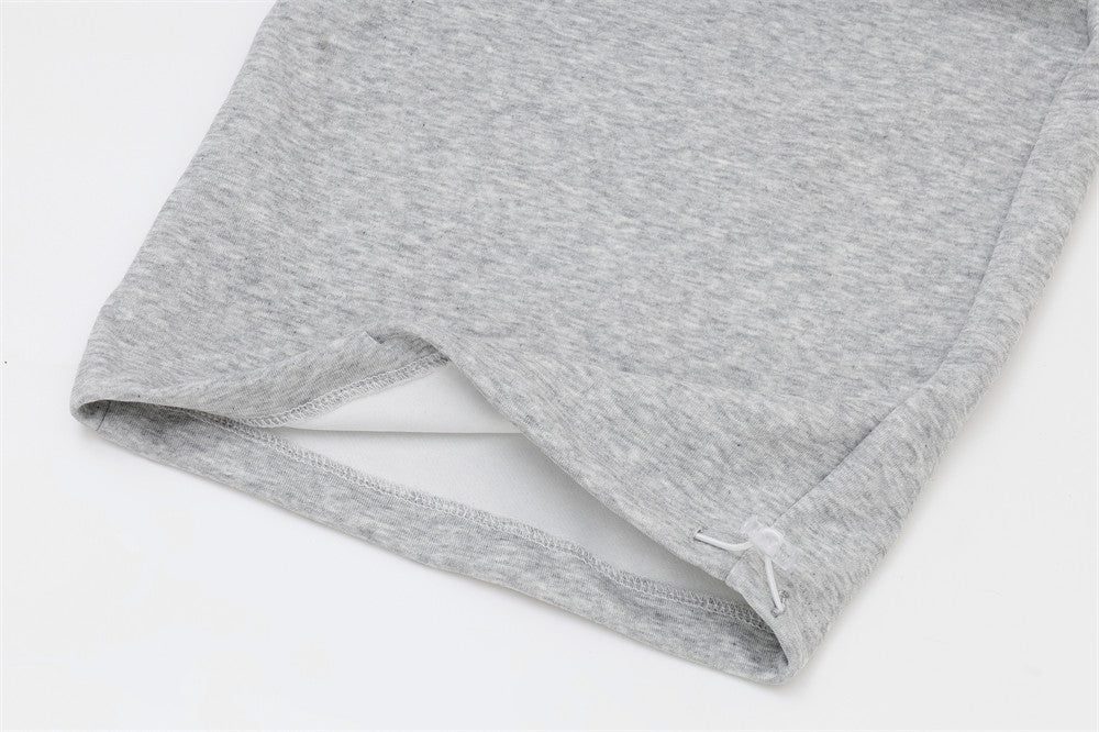 DAXUEN light grey oversized distressed vertical graphic sweatpants