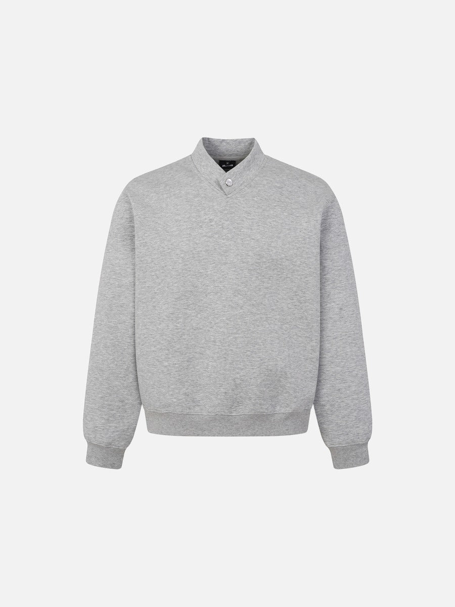 DAXUEN black and grey dual-collar pullover sweatshirt
