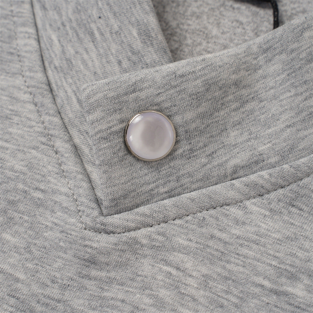 DAXUEN black and grey dual-collar pullover sweatshirt