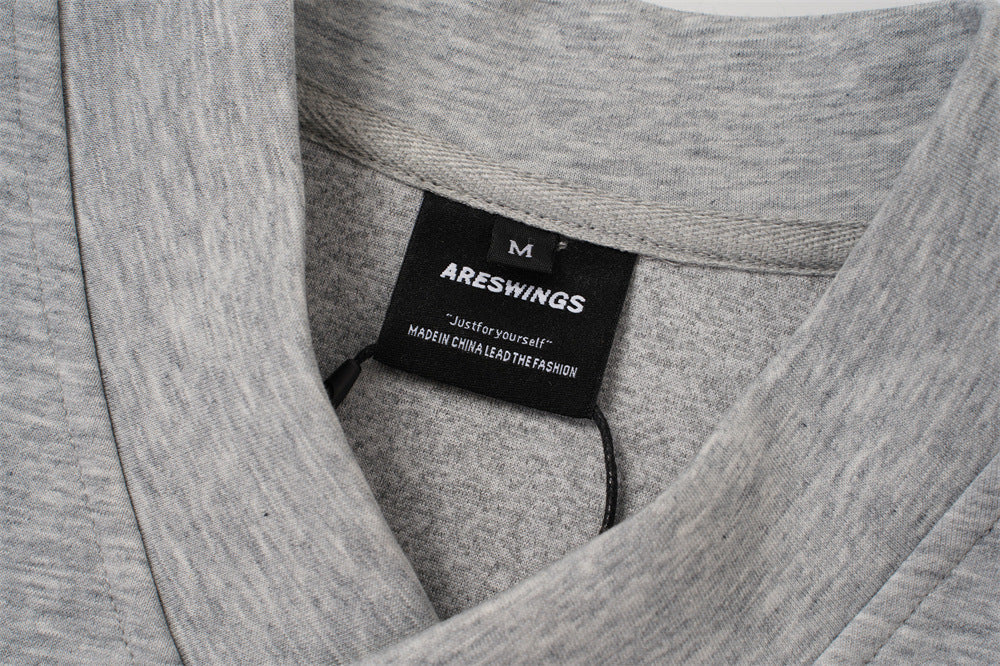 DAXUEN black and grey dual-collar pullover sweatshirt