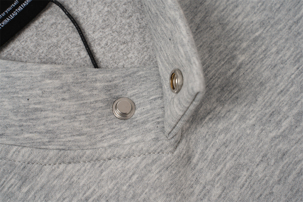 DAXUEN black and grey dual-collar pullover sweatshirt