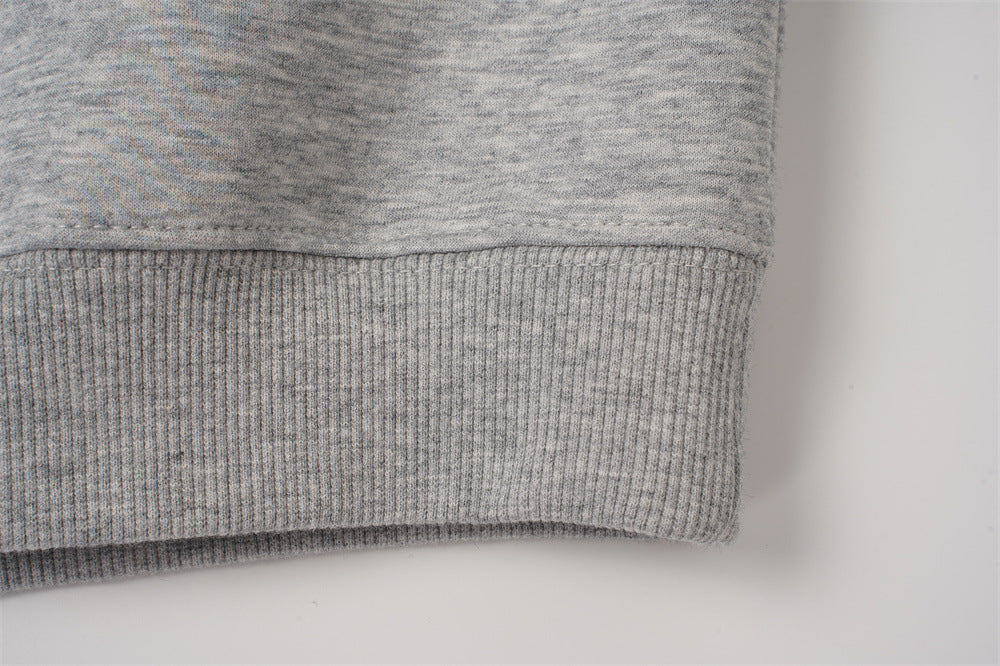 DAXUEN black and grey dual-collar pullover sweatshirt