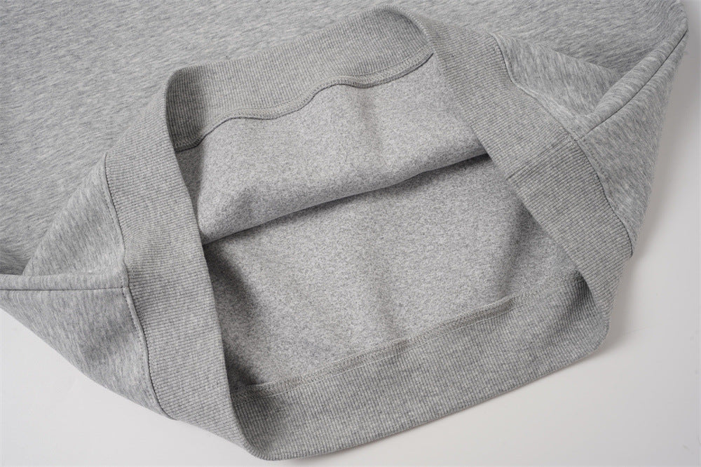 DAXUEN black and grey dual-collar pullover sweatshirt