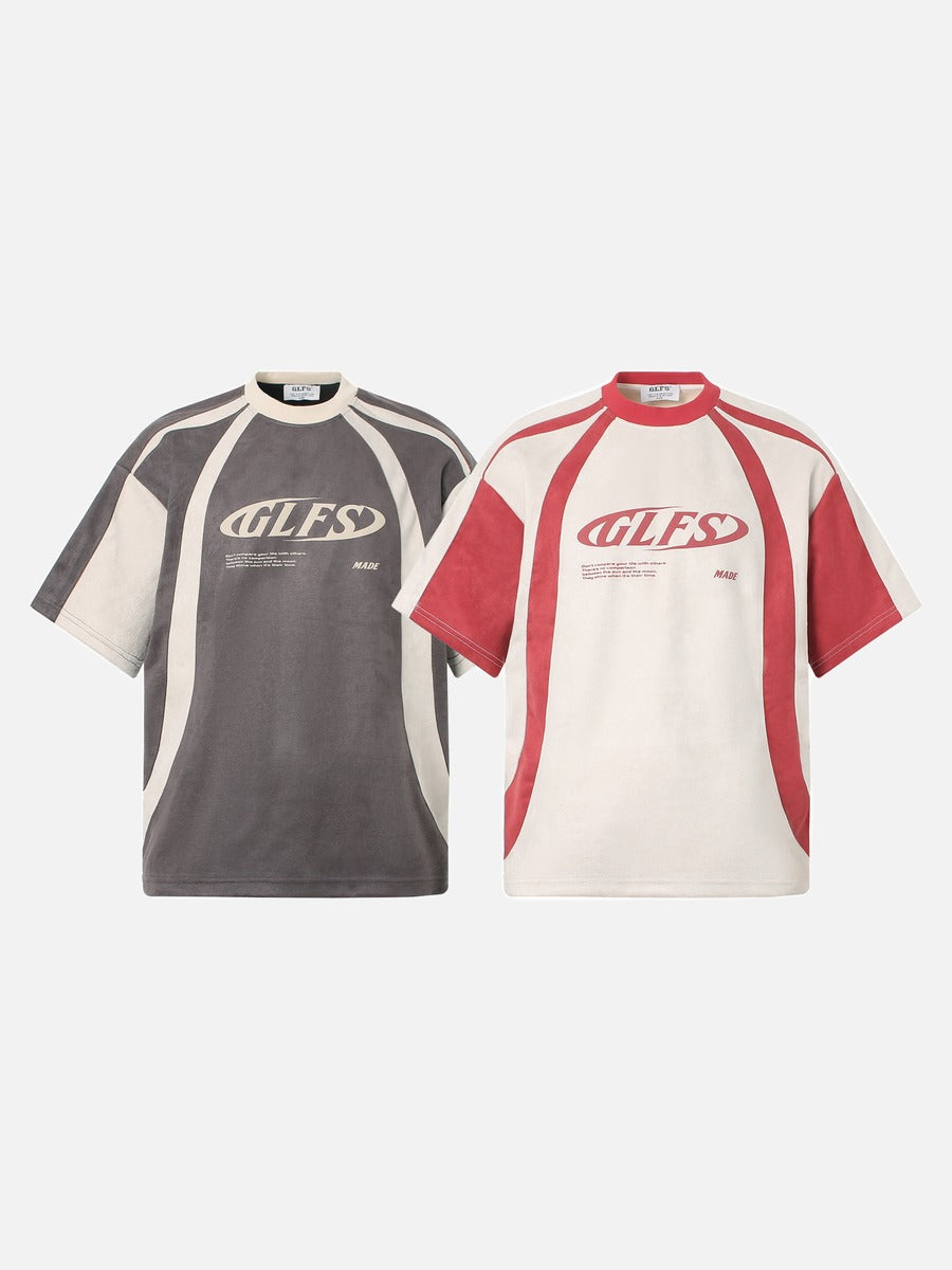 Dynamic Curved Color-Blocked T-Shirt