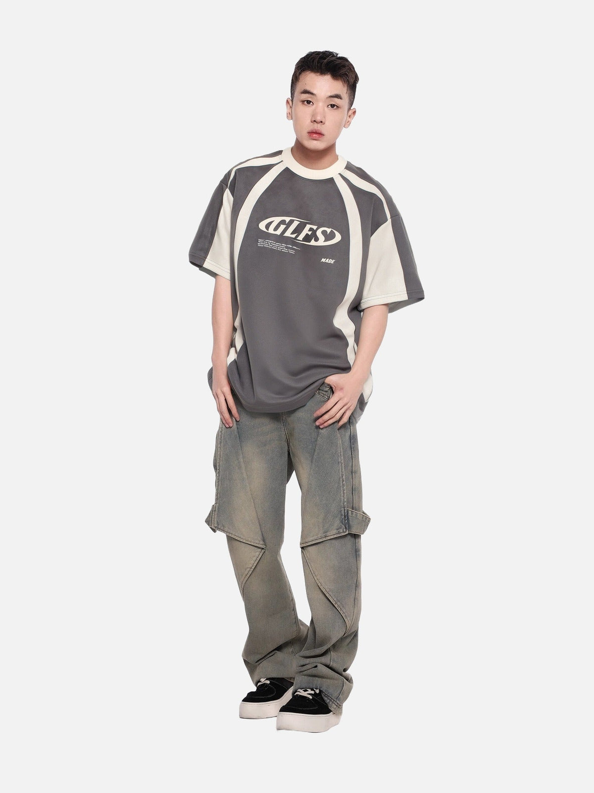 Dynamic Curved Color-Blocked T-Shirt