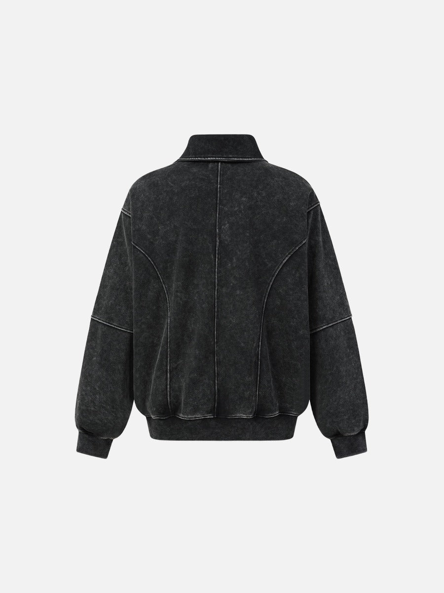 DAXUEN faded black acid-wash long-sleeve sweatshirt