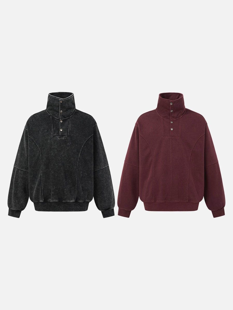 DAXUEN faded black acid-wash long-sleeve sweatshirt