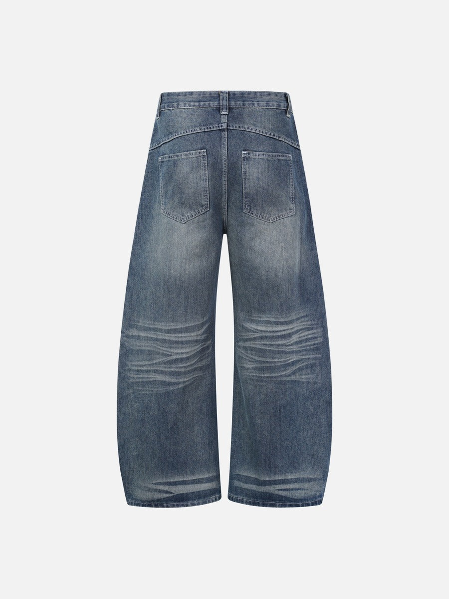 Faded Black Balloon Denim Jeans