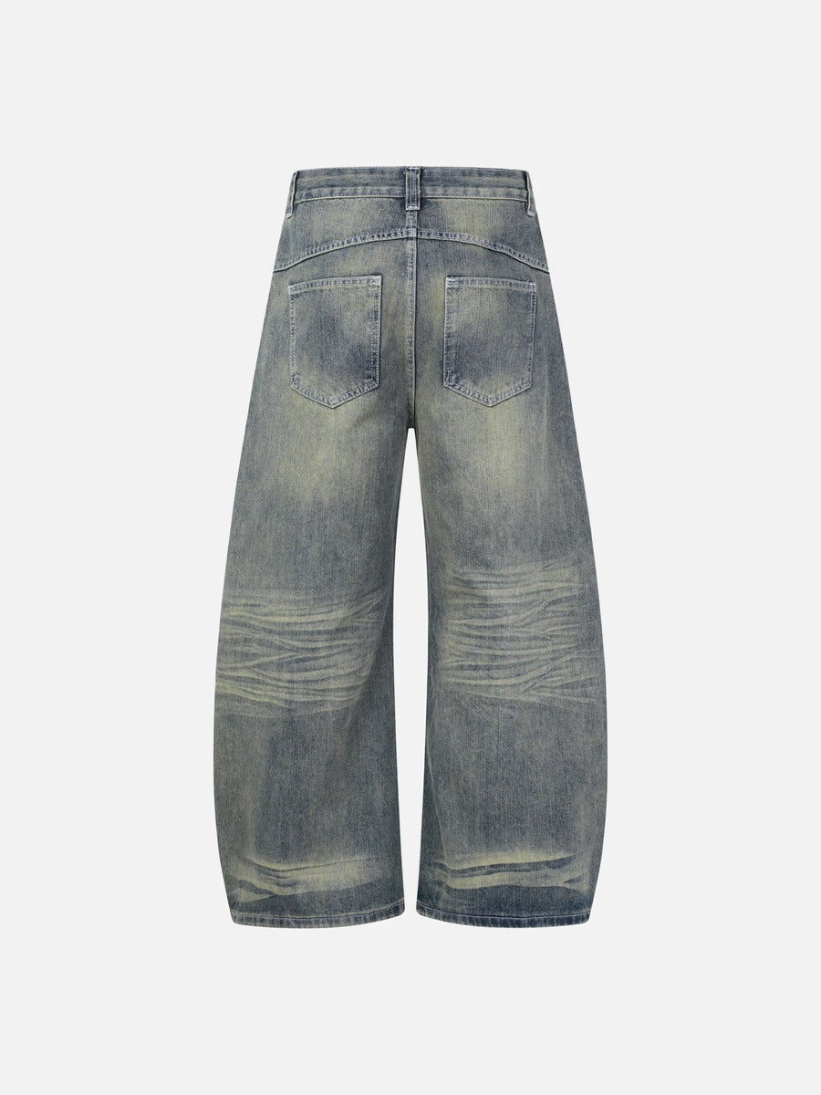 Faded Black Balloon Denim Jeans