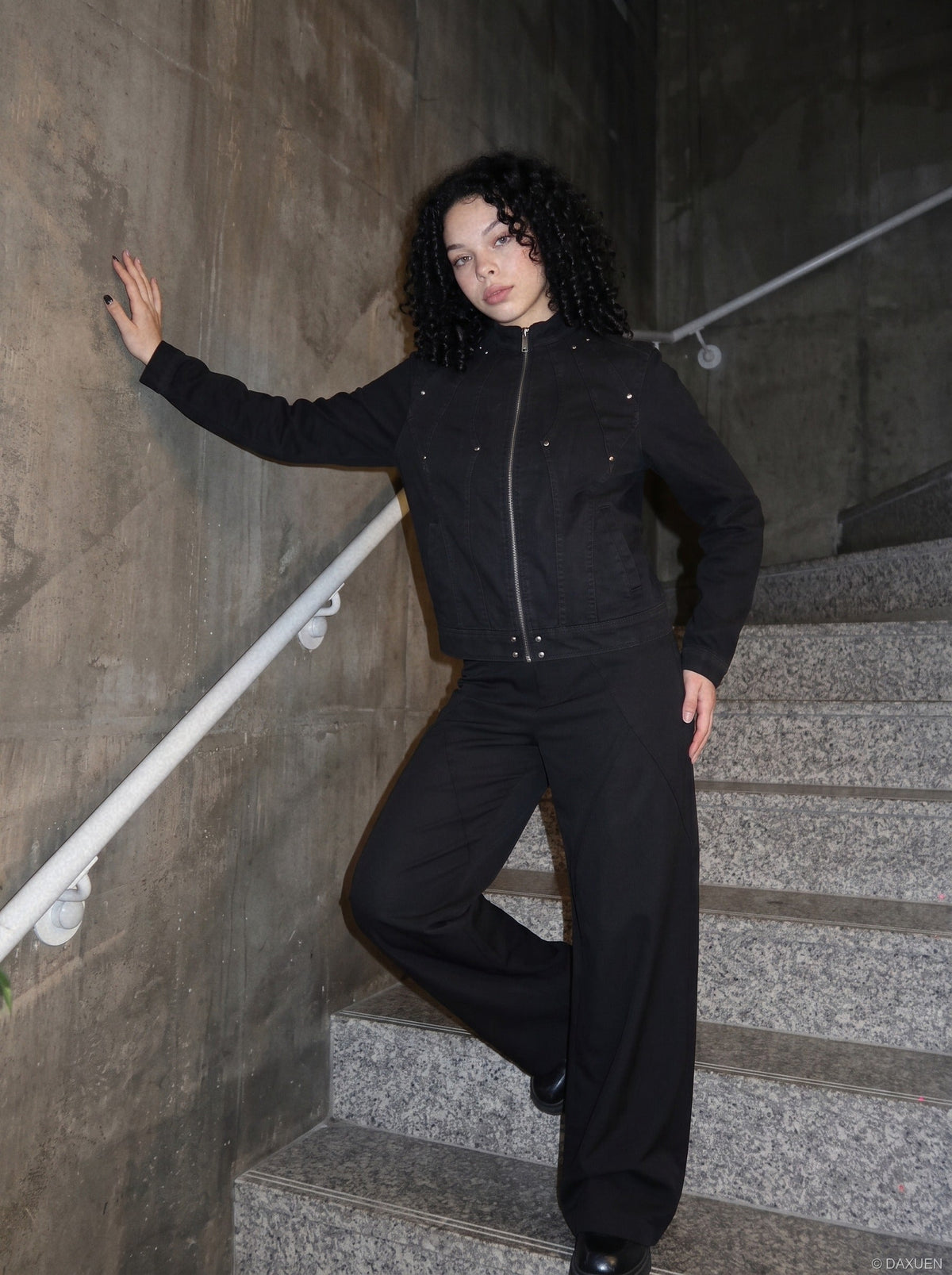 Faded Black Utility Bomber Jacket