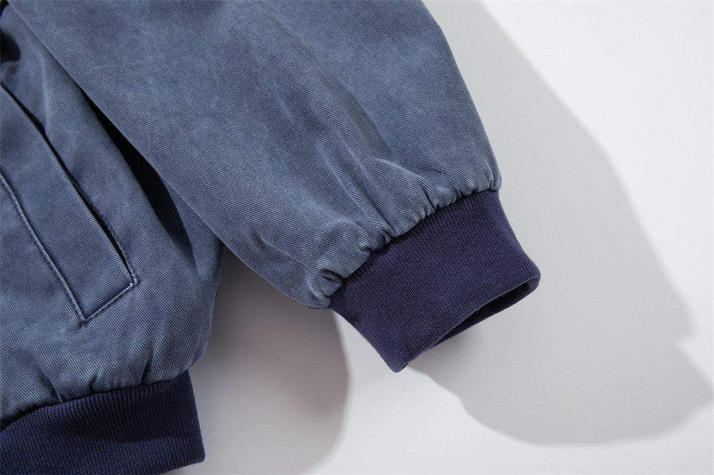 Faded Blue Asymmetrical Pocket Jacket