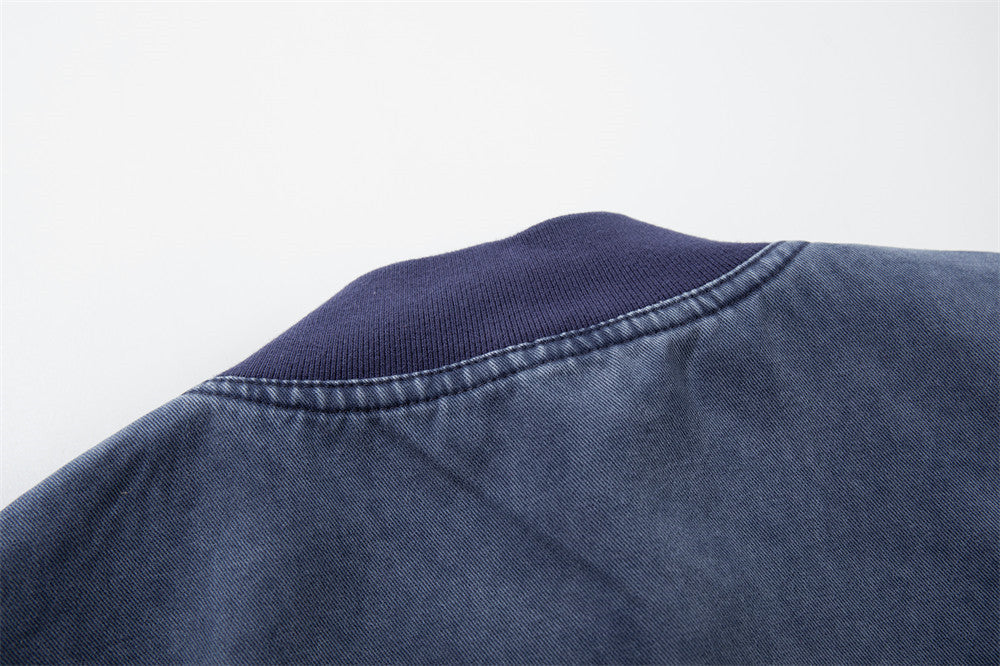 Faded Blue Asymmetrical Pocket Jacket