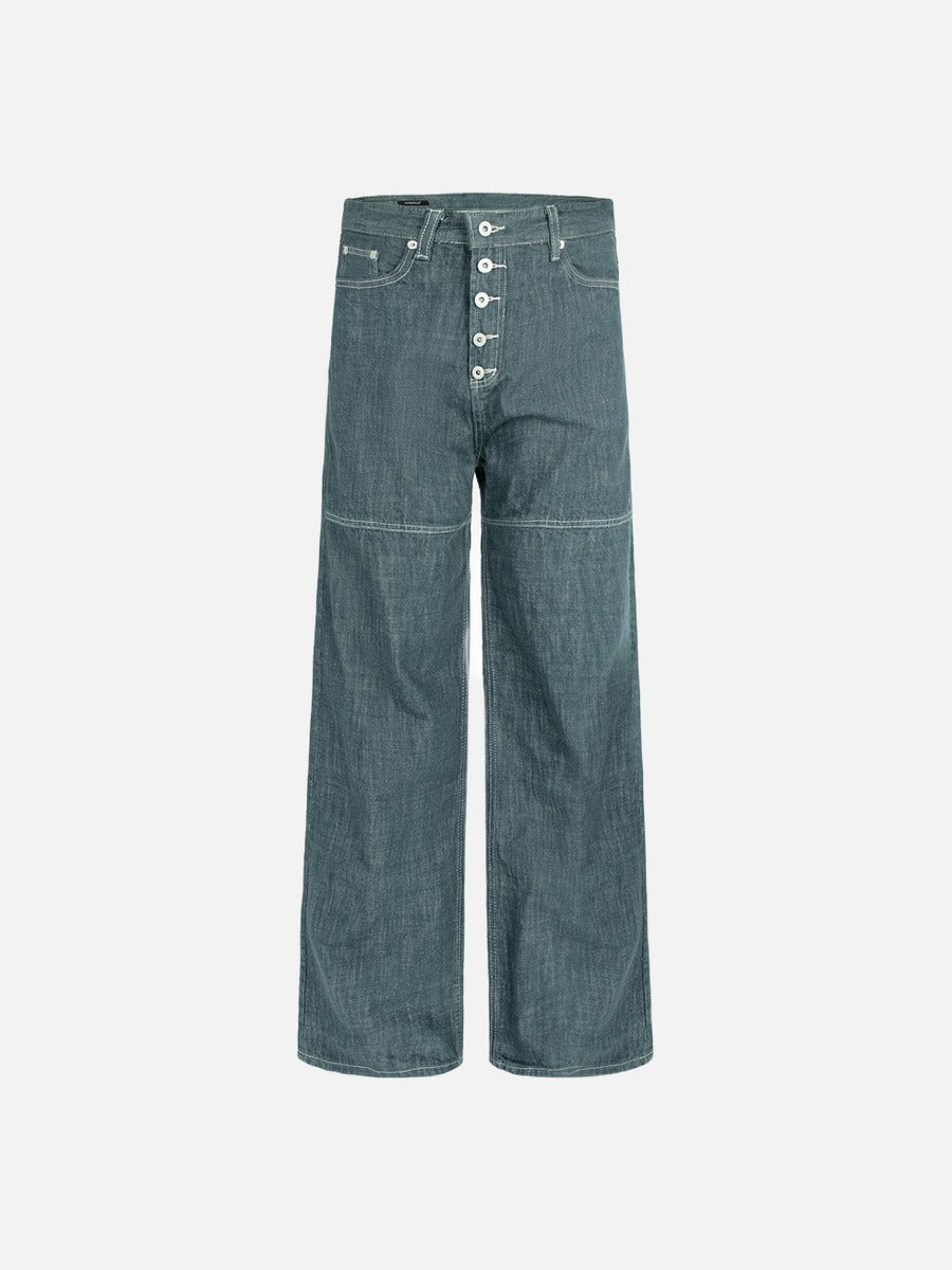 DAXUEN faded blue-grey wide-leg denim jeans