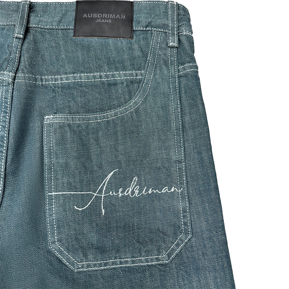 DAXUEN faded blue-grey wide-leg denim jeans