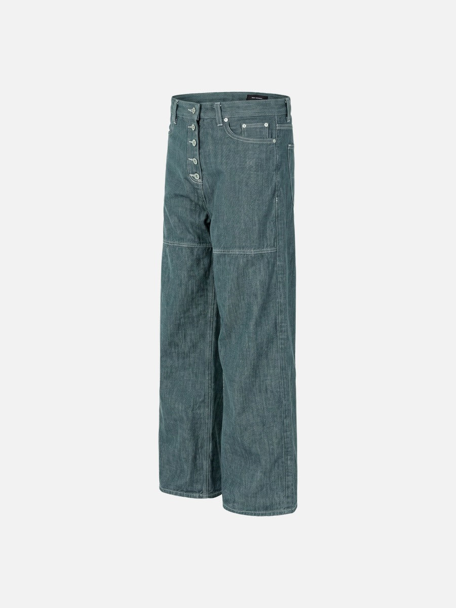 DAXUEN faded blue-grey wide-leg denim jeans