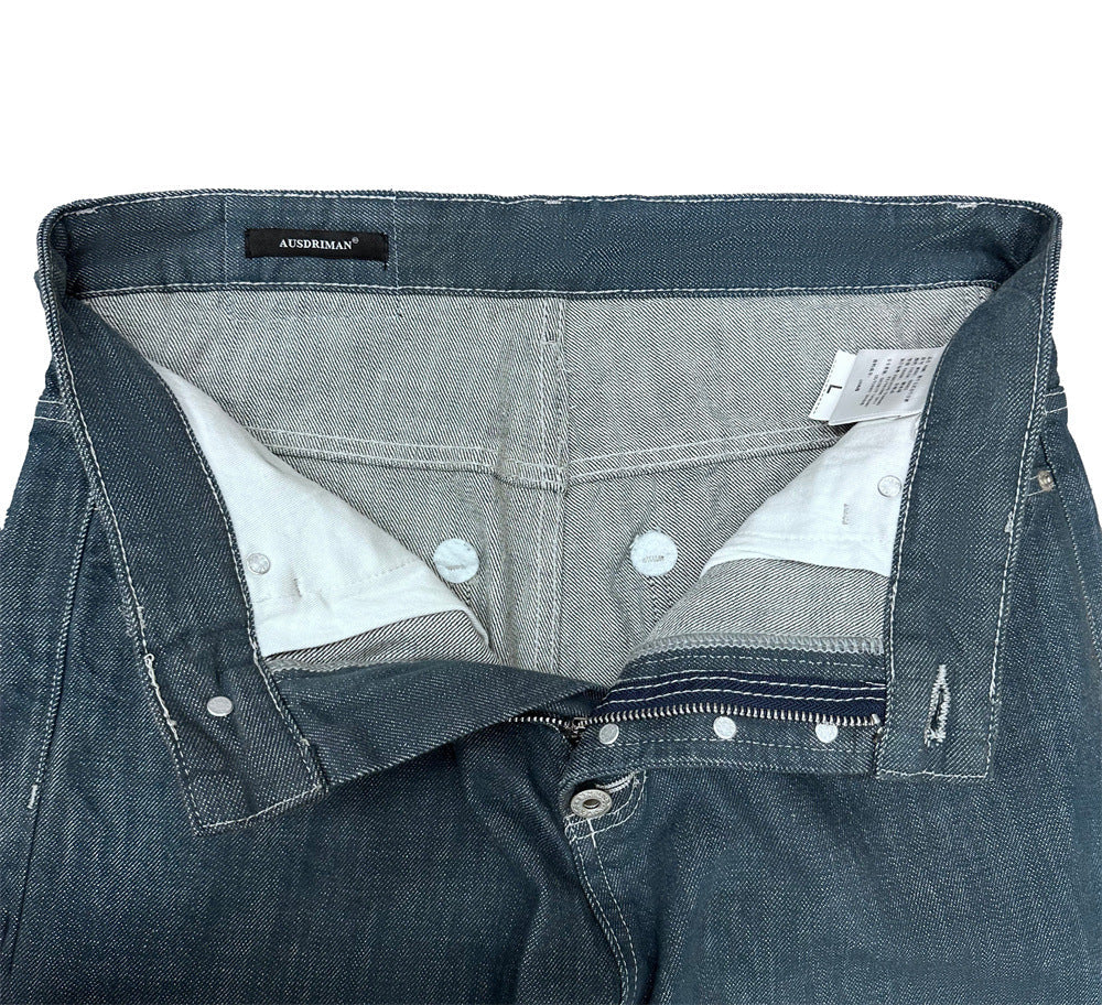 DAXUEN faded blue-grey wide-leg denim jeans