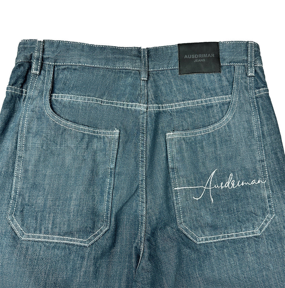 DAXUEN faded blue-grey wide-leg denim jeans