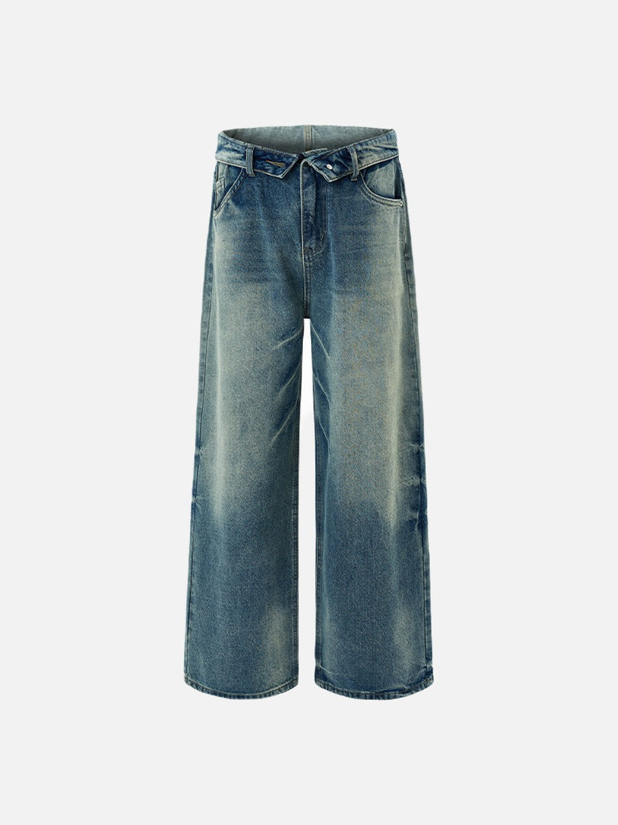 Wide-Leg Denim Trousers